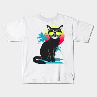 Cool Summer Cat Kids T-Shirt